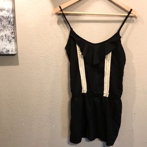 Black with White Laced Romper